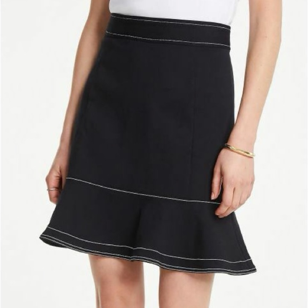 Ann Taylor Stitched Ponte Flounce Skirt